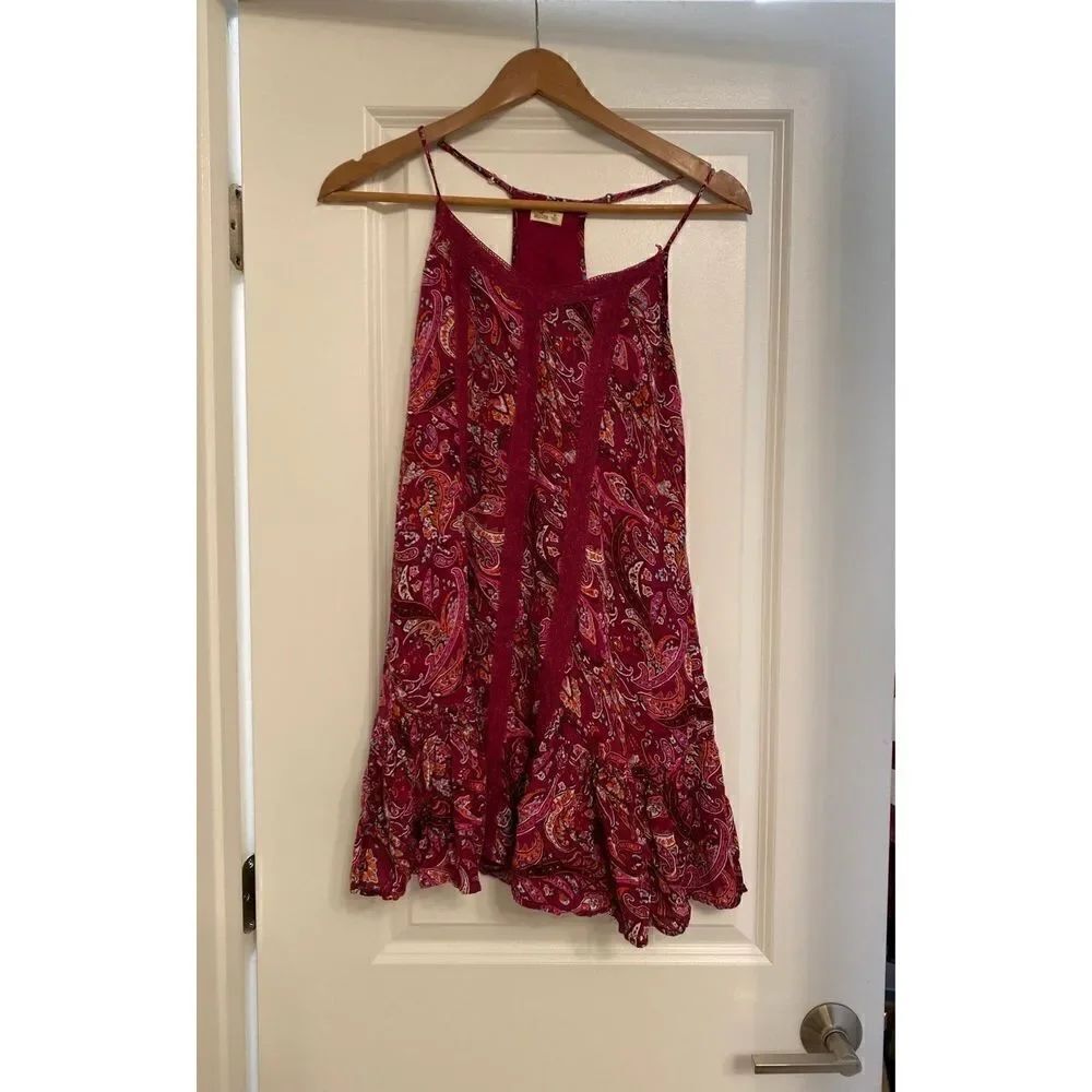 Hollister Pink Boho Vacation Resort Wear Printed Mini Dress Cover-up
